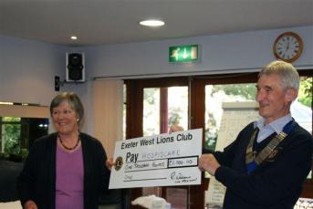 Presentation of cheque to Exeter Hospiscare