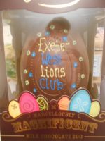 Easter egg made specially for our club to raffle and President Mike won it!