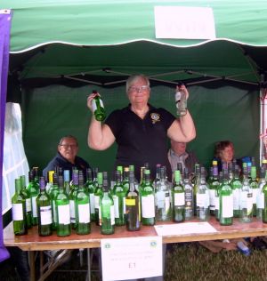 Lion Carol on the bottle stall