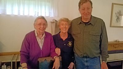 One of memory club members with Lion President Alan Benson and Lion Marjorie Cane